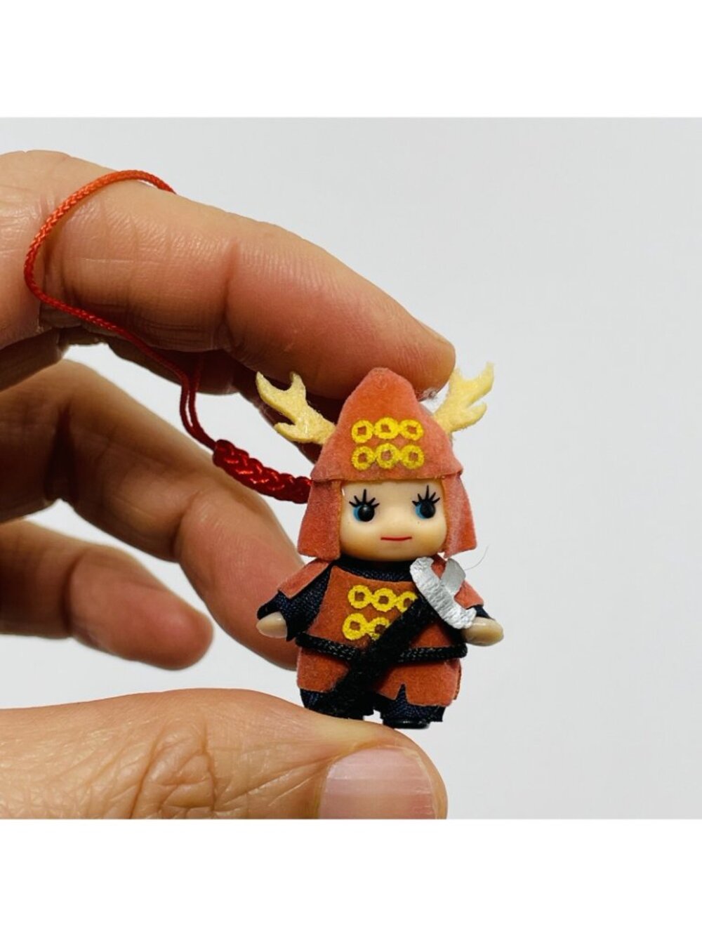 Japanese Kewpie Figure Nagano Souvenir Japan History Strap Charm Hangtag Armor